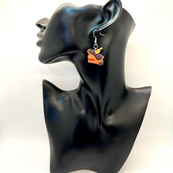 Coffee Earrings - Barista Earrings - Coffee Bean Earrings - Cafe Earrings - Picture 8 of 10